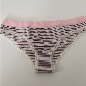 Victoria's Secret Pink and Black Striped petit bikini panty